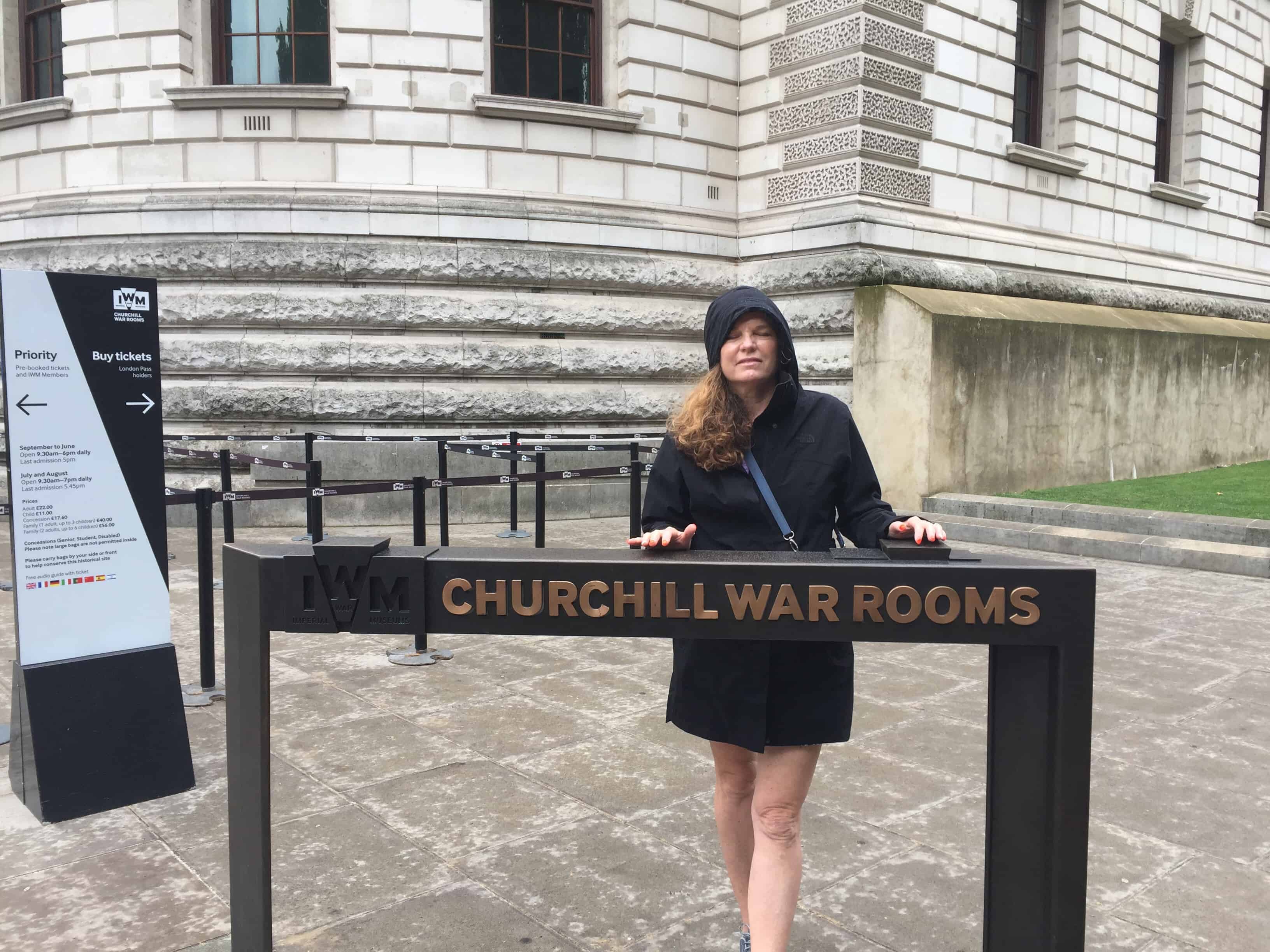 The Places Where We Go podcast at the Churchill War Rooms entrance
