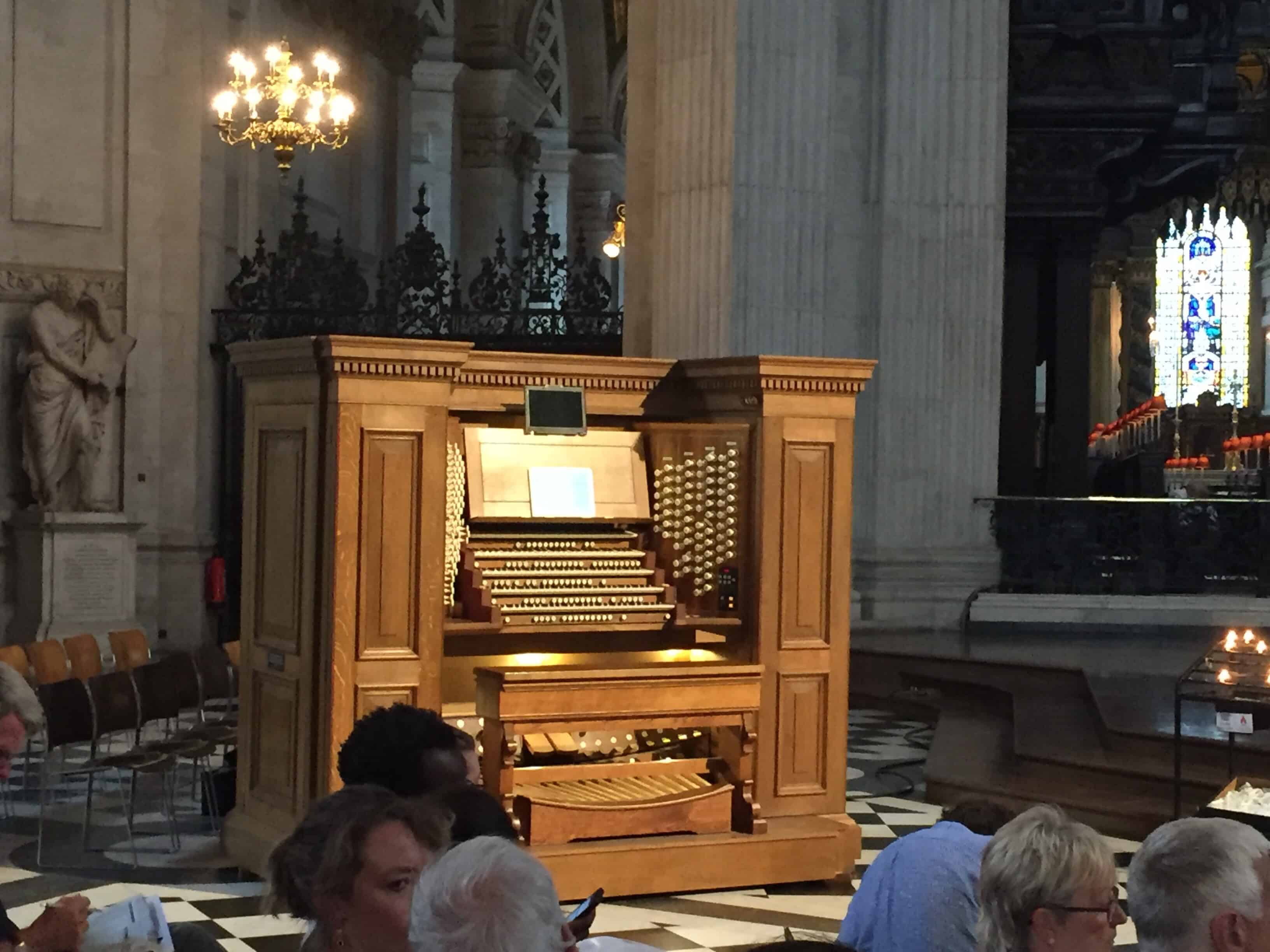 Organ console at St. Paul’s Cathedral, London