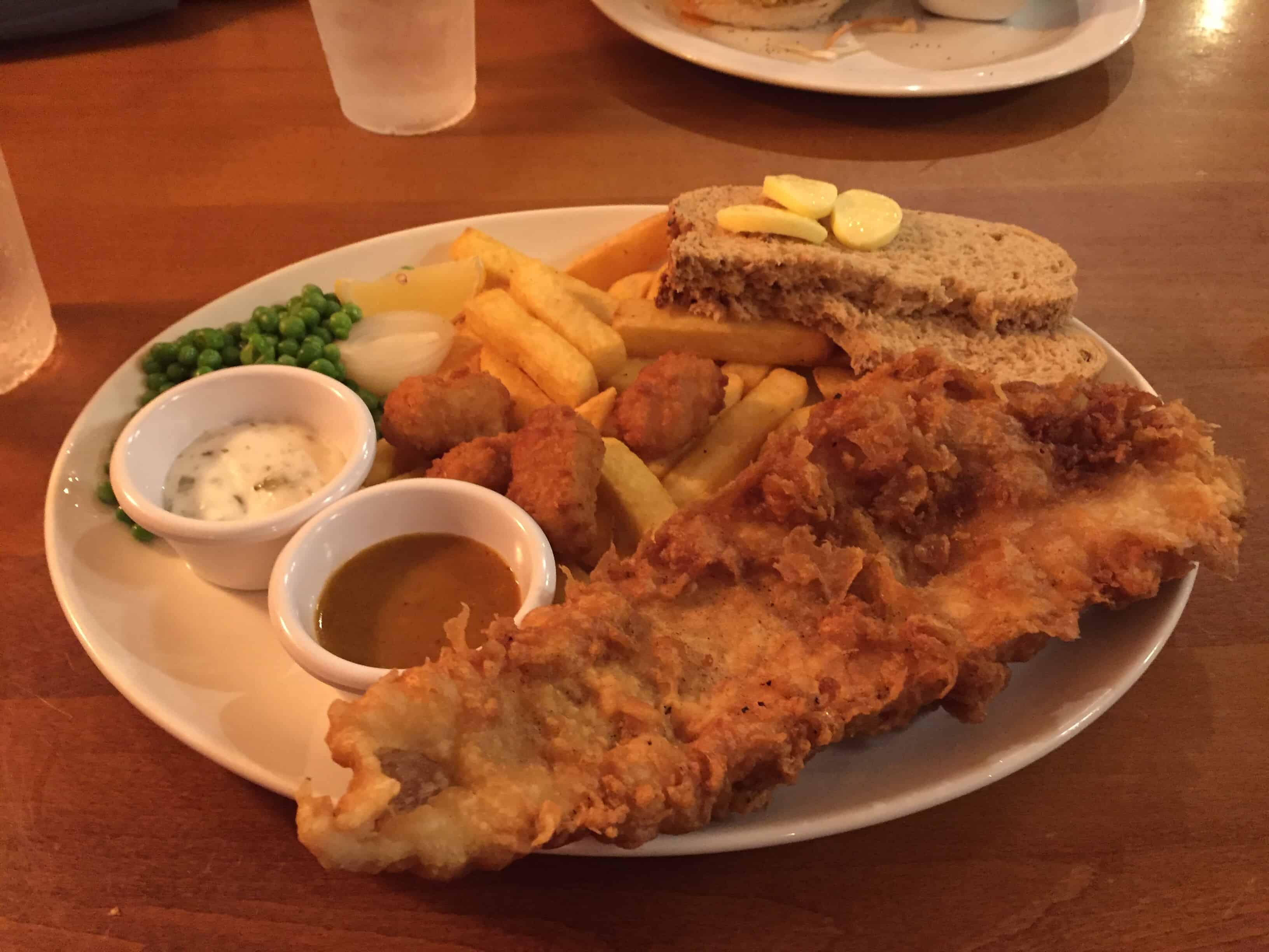 Fish and chips at Ye Olde London 