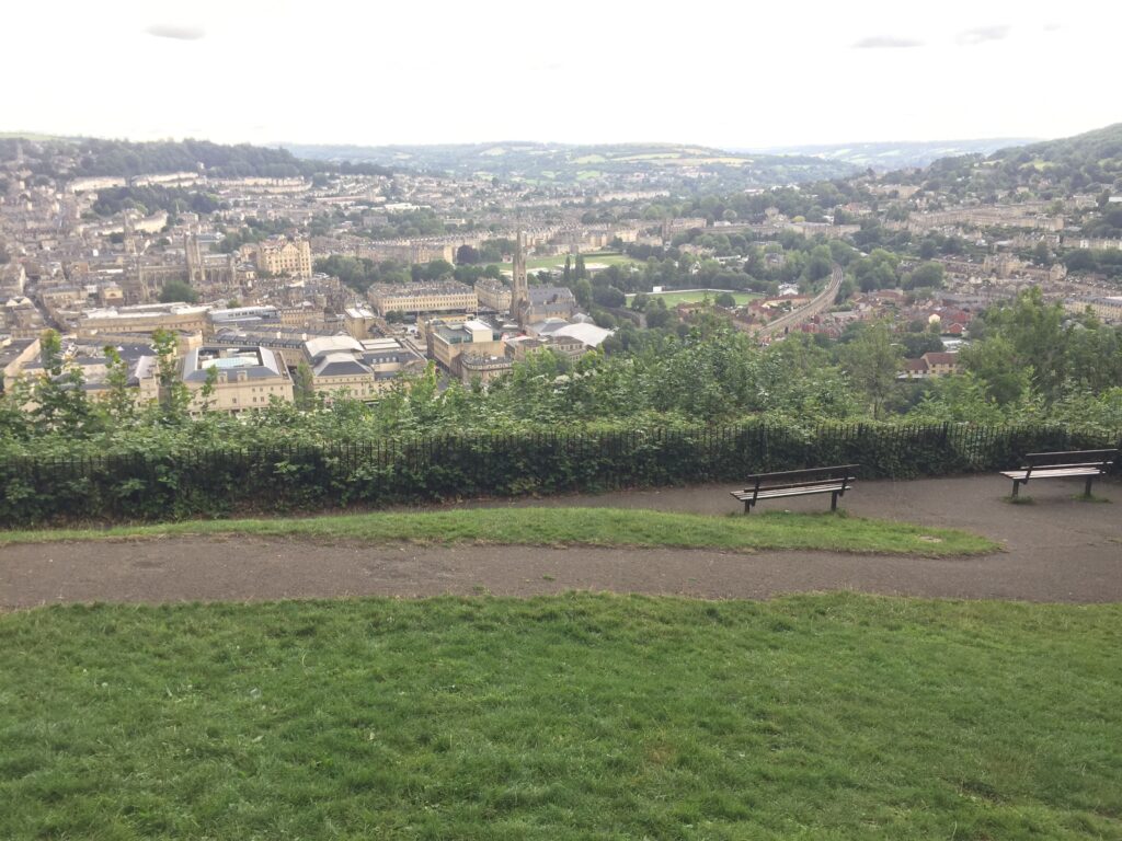 A view from one of the best places in Bath at Alexandra Park from The Places Where We Go podcast