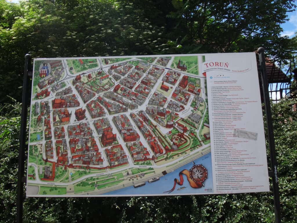 City map of Toruń Poland