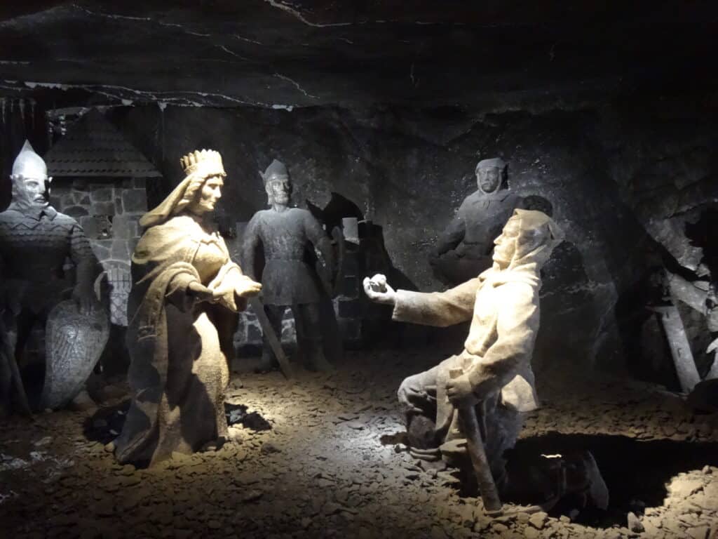 Sculptures from rock salt in the Wieliczka Salt Mine - photo by www.theplaceswherewego.com